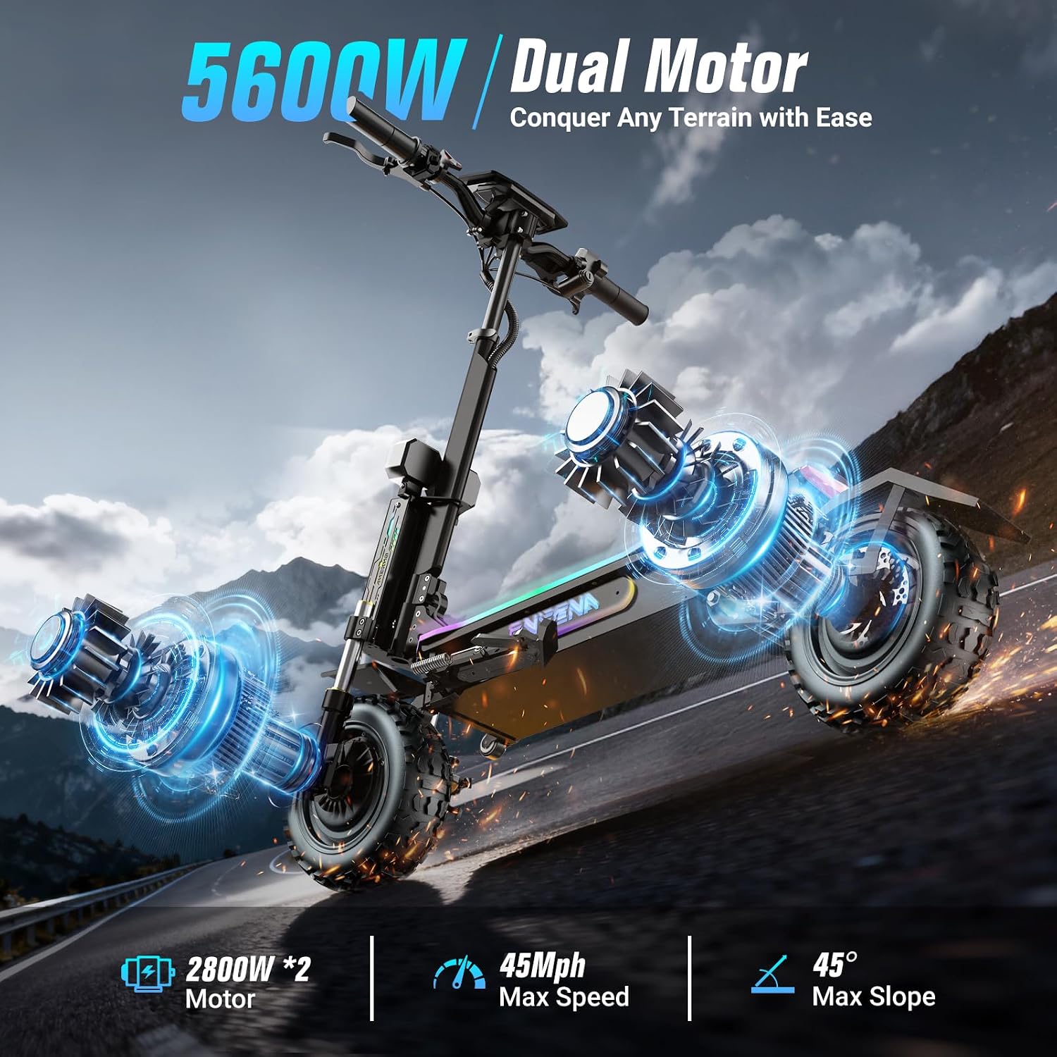 Skuter Listrik untuk Dewasa –  - 60V 5600W Dual Motor Electric Scooter ulasan dan harga